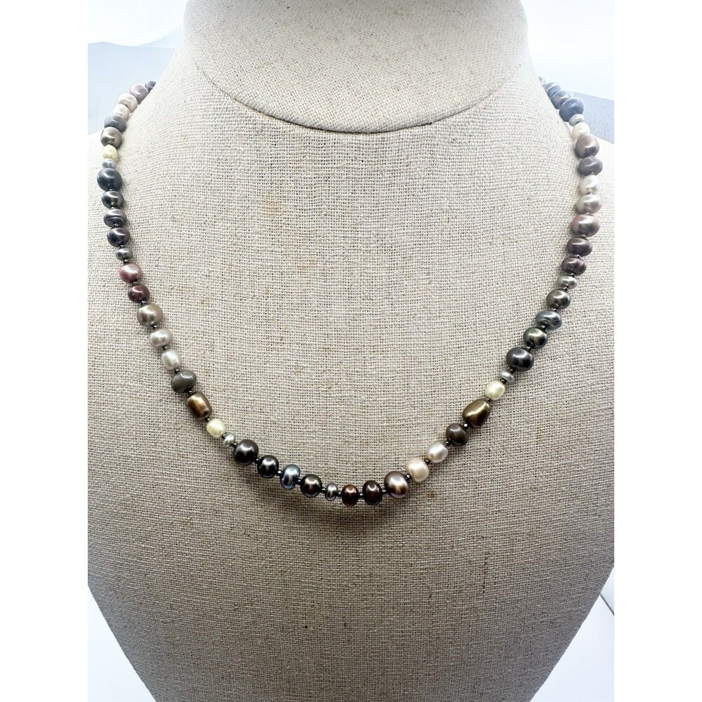 Multicolor Cultured Freshwater Pearl Toggle Necklace 18”